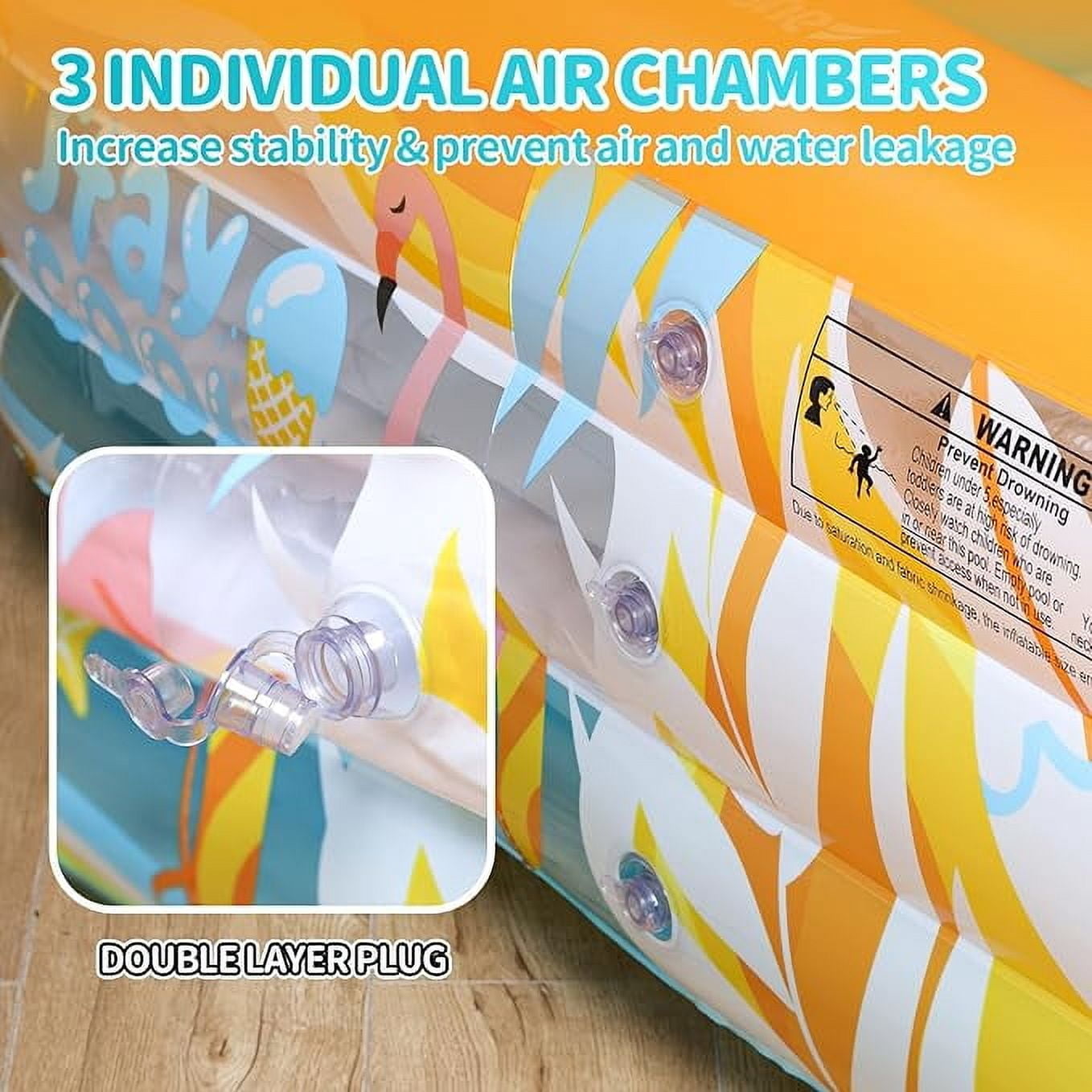 JoyStone Inflatable Pool for Kids and Adults, 120" x 72" x 22" Thickened Family Swimming Pool Paddling Pool with 2 Pool Floats, Summer Water Toy for Backyard, Garden