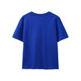 thumbnail image 6 of Jhaoyu Kids Boys Girls Solid Color Short Sleeve T-Shirt Casual Crew Neck Basic Tees Top School Shirts Blue 160, 6 of 7