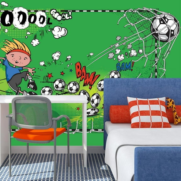 Tiptophomedecor Kids Wallpaper Wall Mural - Football