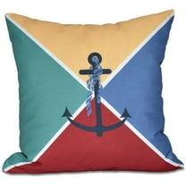 Simply Daisy 16" x 16" Anchor Flag Geometric Print Outdoor Pillow