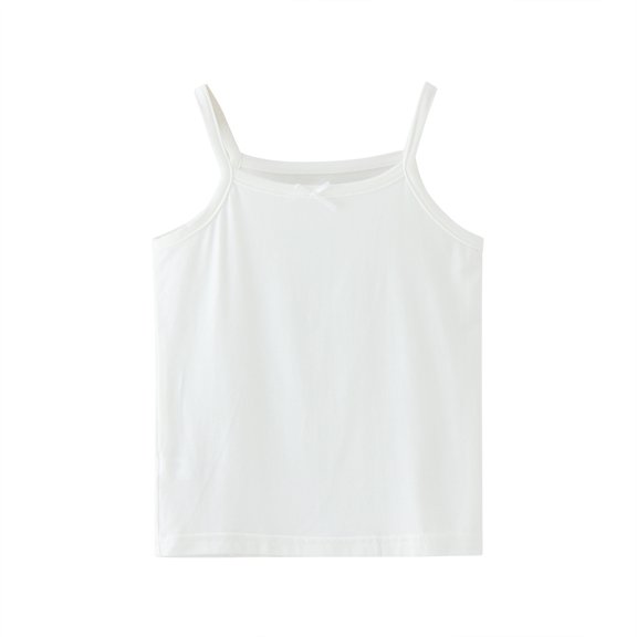 Generic Toddler Kids Girls Dance Tank Top Racerback Crop Tank Top Soild Sleeveless Sports Dance Top Ballet Gymnastics Dancewear for Kids Teen Gymnastics(8-10 Years,White)