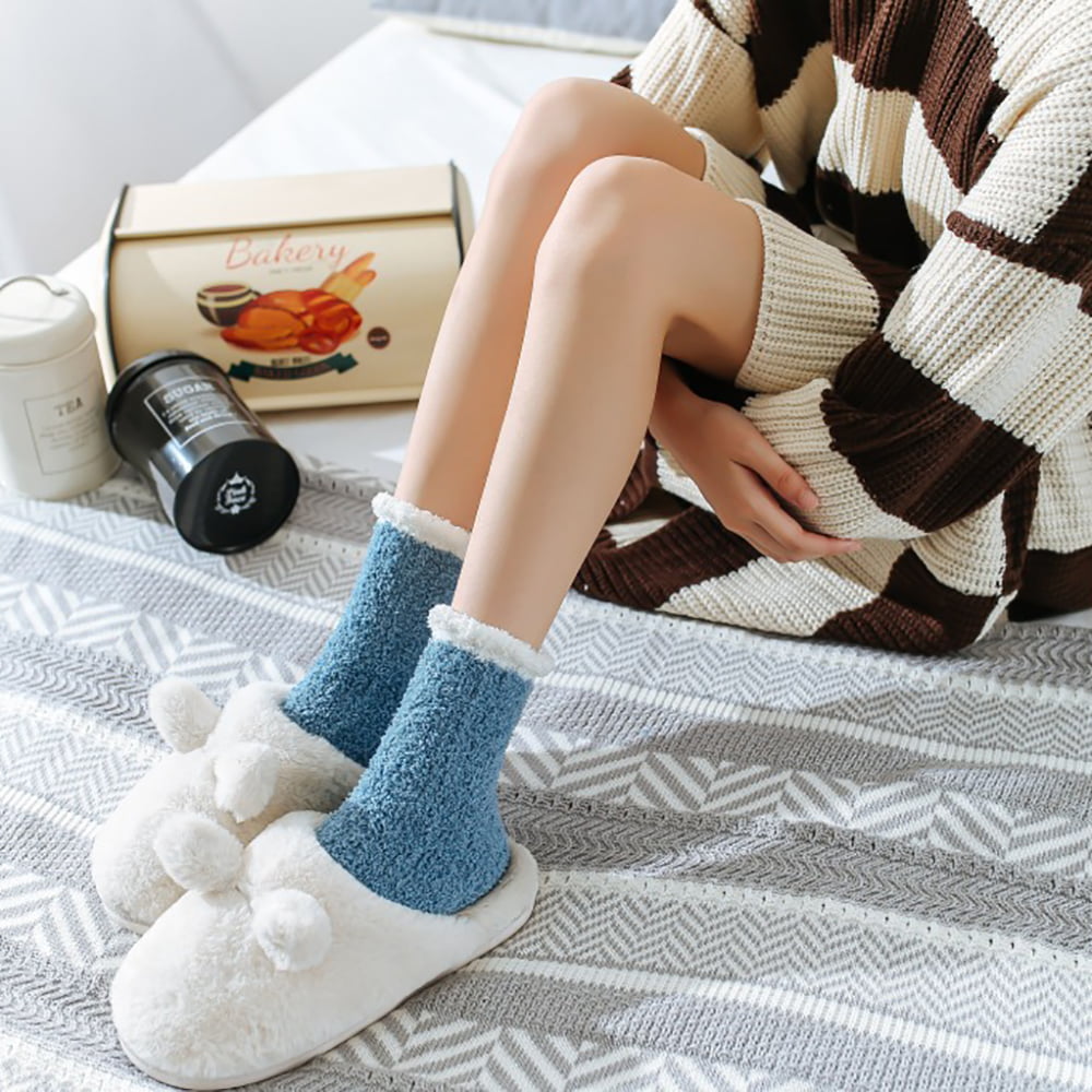 US Women Super Soft Microfiber Cozy Sleeping Socks Fuzzy Warm Slipper Socks