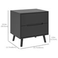 thumbnail image 3 of HOMCOM Table de Chevet, Table d'Appoint pour Sofa avec 2 Tiroirs et Pieds en Bois Noir, 3 of 10