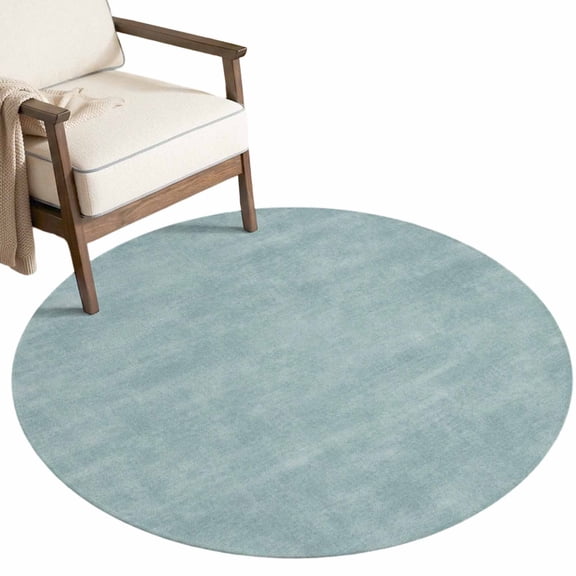 Minimalist Teal Green Washable Round Area Rug 3 ft, Vintage Art Distressed Pattern Farmhouse Soft Non‑Slip Rugs Stain Repellent Indoor Mats for Entryway, Bathroom, Bedside, Hallway Nook