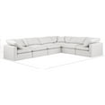 thumbnail image 3 of Meridian Furniture Indulge 140" Cream Vegan Leather L-Shaped Modular Sectional, 3 of 10