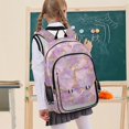 thumbnail image 7 of FORMRS Unisex School Backpack 17" Student Travel Bag with Laptop Compartment, Pastel Pink Marble Pattern, 7 of 7
