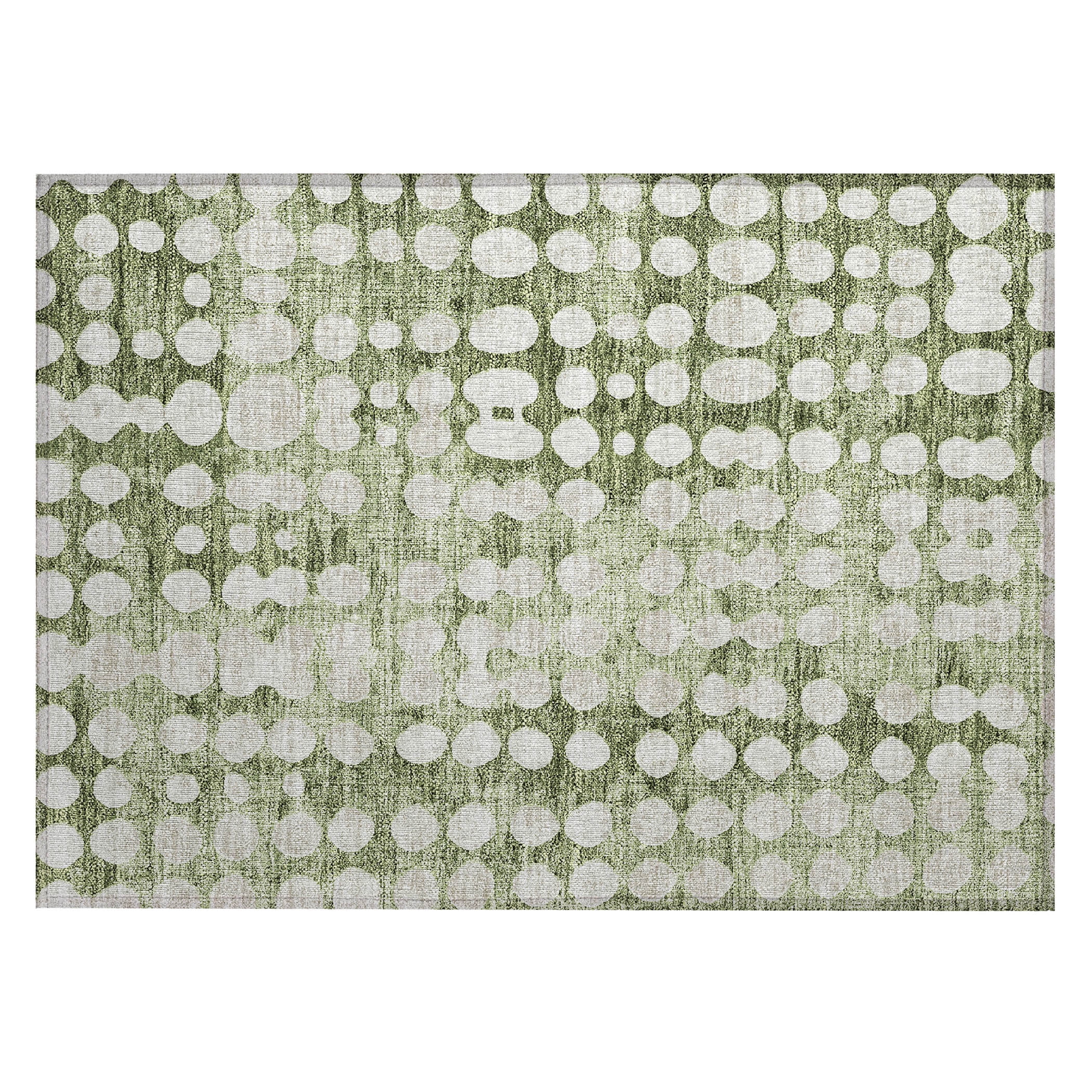 Addison Rugs Chantille Indoor/Outdoor Transitional Circles Aloe Washable Rectangle Rug, 1'8" x 2'6"