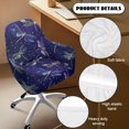 thumbnail image 5 of Xoenoiee Galaxy Dragonfly Print Velvet Curved Back Dining Room Chair Covers with Arms Stretch Swivel Bar Stool Chair Slipcover, Removable Vanity Kitchen Office Desk Armchair Protector Covers, 5 of 7
