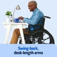 thumbnail image 2 of Medline Comfortable Folding Wheelchair with Swing-Back Desk-Length Arms and Swing-Away Footrests, 20" W x 16"D Seat, 2 of 6