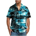 thumbnail image 2 of Donemore Men's Tropical Hawaiian Print Short Sleeve Button-Down Shirt Casual Vacation Resort Style Breathable Cotton Shirt with Loose Fit Trendy Men's Apparel, 2 of 5