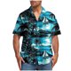 thumbnail image 2 of Blusa y camisa de manga corta con cuello vuelto para hombre, blusa informal con botones y estampado hawaiano, blusa de manga corta con cuello vuelto para hombre, 2 of 5
