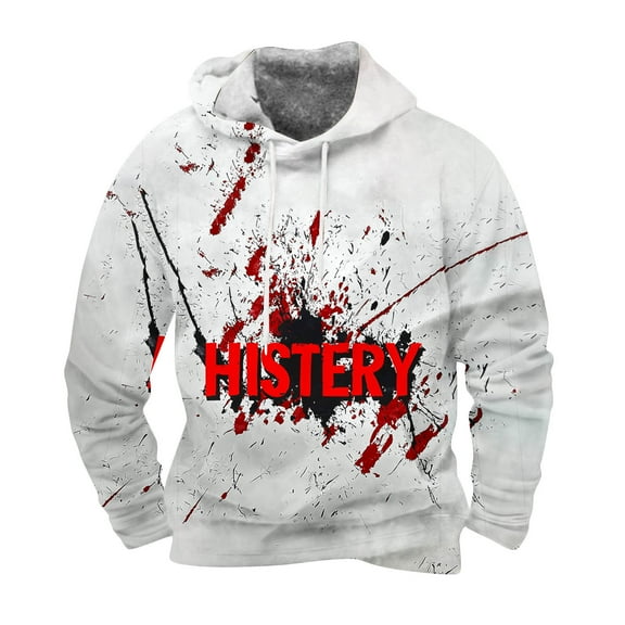 Yteetum Oversized Sweatshirt Hoodies for Men Halloween Graphic Print Drawstring Pullover Hooded Sweatshirts Tops Mens Casual Graphic Printed Lightweight Long Sleeve Hood Sweatshirts with Pocket Coats