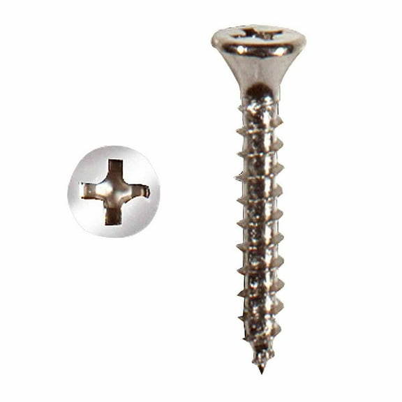 Chrome Plated Brass Flat Philip Head #10 Wood Screws 1.25" Qty 25 Construction Screws Renovators Supply