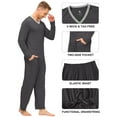 thumbnail image 2 of MoFiz Men's Bamboo Pajamas Set Long Sleeve V-Neck Top and Pants with Pockets Loungewear 2-Piece for Men, 2 of 6