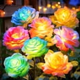 thumbnail image 1 of Luces solares para jardín NESSTU, paquete de 6, LED, con flores, impermeables, 1 of 6