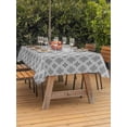 thumbnail image 3 of Outdoor Tablecloth with Umbrella Hole for Patio/Picnic/Party/Camping, Dark Grey Morocco Waterproof Table Cloth Rectangle Table Cover Washable, Modern Abstract Classic Geometric (60"x 102"), 3 of 8