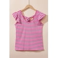 thumbnail image 6 of Ahlaray Butterfly Sleeve V-Neck T-Shirt: Striped Chic, Flattering Fit!, 6 of 8