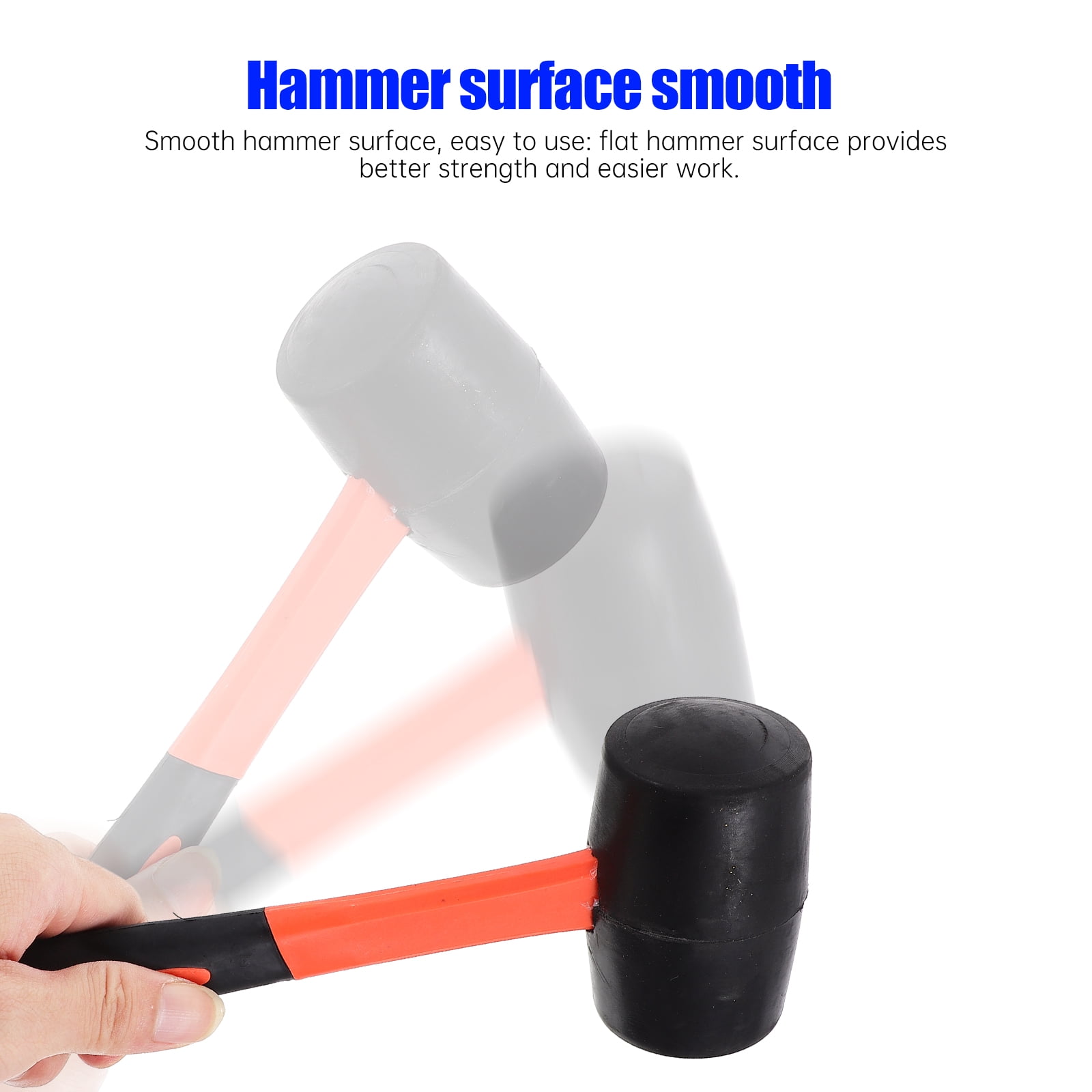 Masteelf 2 pcs  Non-slip Rubber Mallet Head Hammer Flooring Installation Mallet Hammer
