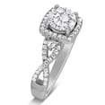 thumbnail image 3 of Unique 1 Carat Round Infinity Halo Diamond Engagement Ring in White Gold, 3 of 4