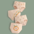 thumbnail image 2 of FINALGANG Girls 4 Pack Briefs With Cute Cartoon Prints Kids Teen Breathable Underwear With Lace Trim For Casual Daily Wear Orange 13-14 Years, 2 of 3
