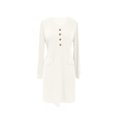 thumbnail image 4 of ZHOGXU Fashion Womens Bodycon Midi Dresses Solid Color V Neck Long Sleeve Fitted Button Front Office Daily Wear, 4 of 5