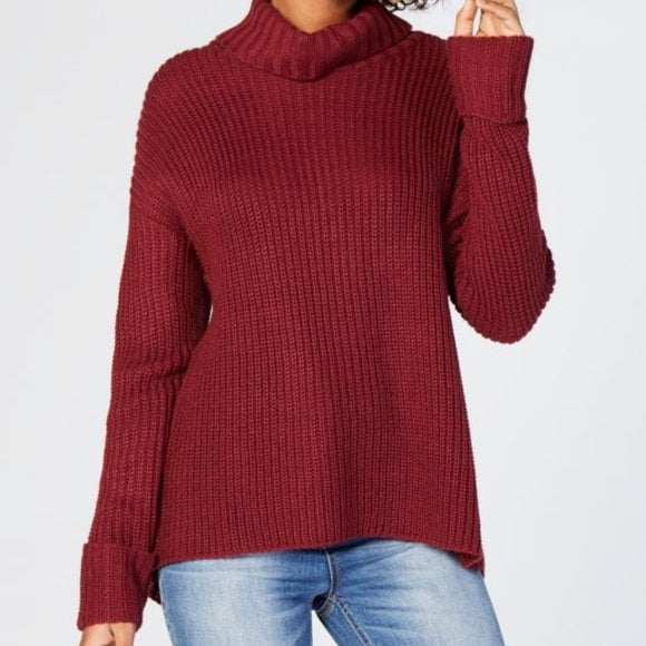 Turtleneck Sweater Maroon Size XXS 