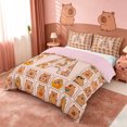 thumbnail image 2 of meiyoeat meiyoeat Personalized Capybara Monogram Bedding,Initial Letter Print A Duvet Cover Full,Pink Reversible,3pcs,1 Duvet Cover and 2 Pillowcases, 2 of 6