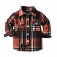 thumbnail image 2 of Lindreshi Toddler Winter Coat Kids Toddler Flannel Shirt Jacket Plaid Long Sleeve Shacket Baby Boys Girls Fall Shirt Coat Outwear, 2 of 9