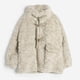 thumbnail image 3 of Abrigo de piel sintética TEELYNN, chaqueta de invierno para mujer, de piel de conejo de doble cara, estilo vintage, de manga larga, cuello alto, bolsillo, abrigos cálidos estilo bohemio, 3 of 5