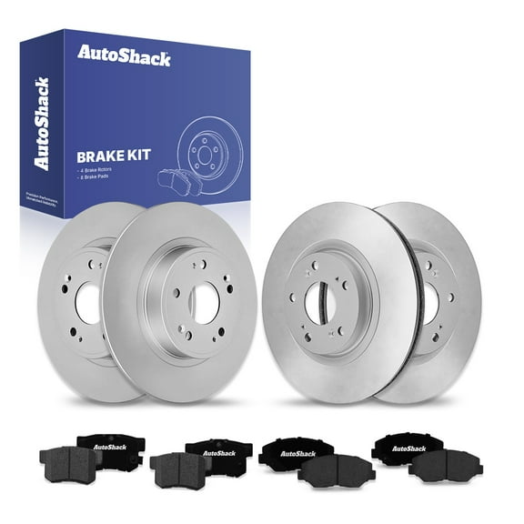 AutoShack Front Vented & Rear Solid Brake Rotors   Ceramic Pads 12-PC Brake Kit Replacement for 2015 Honda Civic