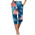 thumbnail image 2 of Capri Pants for Women Loose Fit Summer Hawaii Print Capri Pants Dressy Ladies Baggy Cargo Sweatpants for Hiking, 2 of 8