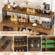 thumbnail image 4 of Estante de Vino no Empotrado para Piso,Clóset no Empotrado para Barra de Vino, Rack de Vinos, Rack para Botellas de Vino, con 2 Botelleros, 4 Portavasos para Copas de Vino y luz LED(Marron), 4 of 6