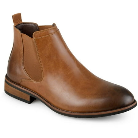 Territory Men's Faux Leather High Top Round Toe Chelsea Dress Boots ...
