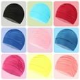 thumbnail image 2 of Janrevotw  Colorful Swimming Caps Plus Size No Strangulation Fashion Pleated Multi-Color Large Swimming Caps For Men And Women Quick-Drying Ultra-Light Nylon Swimming Caps, 2 of 3