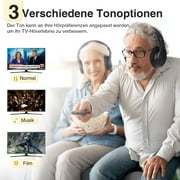 Wireless headphones for TV, TV headphones wireless over-ear, wireless headphones with 2.4GHz digital transmitter, no delay, TV wireless headphones with charging station, plug and play