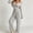 Gray women 2 piece lounge set a1, variant on Bzdzmqm Women's 2 Piece Outfits V Neck Long Sleeve Crop Top and Wide Leg Pants Set Casual Lounge Matching Tracksuit Solid Basic Fall Travel Vacation Daily Wear Comfy, Gray XL