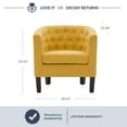 thumbnail image 5 of BELLEZE Elegant Tufted Barrel Accent Chair - Berlinda (Yellow), 5 of 7
