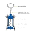 thumbnail image 3 of True Soar Winged Corkscrew, Wine Opener for Holiday, Birthday Party, Blue, 3 of 5