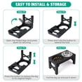 thumbnail image 2 of Elevated Dog Bowls - 5 Adjustable Heights Stand, 2 Stainless Steel Bowls & 1 Slow Feeder, for Small to Large Dogs, Black, 2 of 7