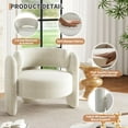 thumbnail image 3 of Fauteuil d'Appoint Moderne en Chenille, Ensemble de 2, Fauteuil de Salon Rembourré Style Mi-Siècle, Fauteuil Confortable à Accoudoirs Ronds avec Dossier Ouvert, Coin Rond, Fauteuil de Détente pour Chambre/bureau/café, Blanc, 3 of 7
