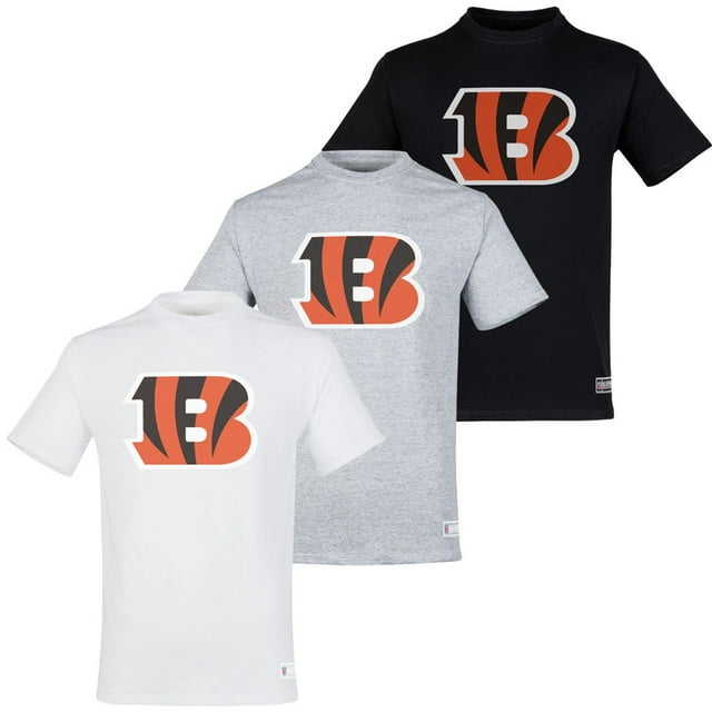 NFL Paquete de 3 Playeras Cincinnati Bengals para Hombre, Talla Chica