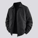 thumbnail image 1 of Blusa y camisa de manga larga con cuello vuelto para hombre, moda masculina, fina, color liso, manga larga, cuello, botón, bolsillo, abrigo grande, poliéster, parte superior, 1 of 6