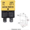 thumbnail image 2 of GFDYREE Disjoncteurs Profil Bas à Réinitialisation Automatique 14V DC 20 Amp, Type 1 Fusible Disjoncteur E37 20A, Lot de 3, 2 of 6