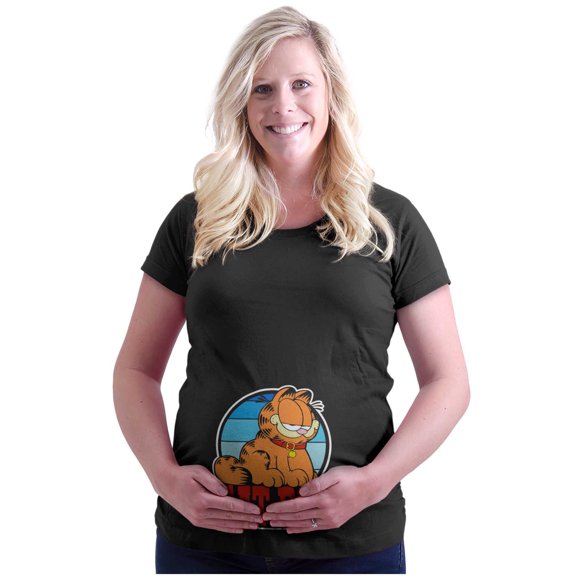 Funny Garfield Cartoon Cat Bod Women's Maternity T Shirt Tee Brisco Brands X