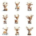 thumbnail image 2 of Euaioeiu Cute Reindeer Christmas Ornaments Set of 9, Acrylic Cartoon Hanging Decor for Winter Holiday Party, Christmas Tree Decoration, 3.07x1.97in, 2 of 6
