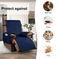 thumbnail image 4 of Sanmadrola Recliner Chair Cover Reversible Small Recliner Slipcover for Dogs Seat Width to 28 Inch Washable Couch Cover with Elastic Straps for Kids and Pets(Large Recliner, Navy), 4 of 9