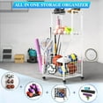 thumbnail image 5 of Sports Equipment Garage Organizer,Garage Ball Storage Rack with Wheels-Upgraded 3 Layers Sport Toy Organizer Rack Outdoor Basketball Racks for Balls with Holder and Hooks, 5 of 17