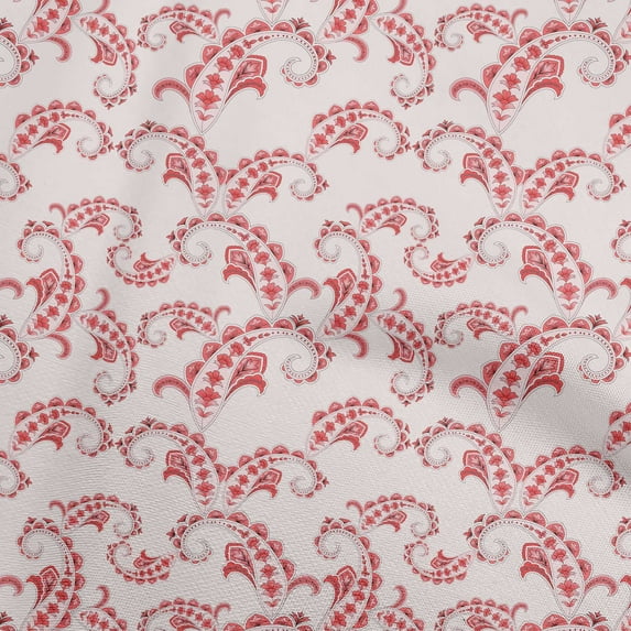 oneOone Cotton Cambric Light Pink Fabric Asian Paisley Quilting Supplies Print Sewing Fabric By The Yard 42 Inch Wide