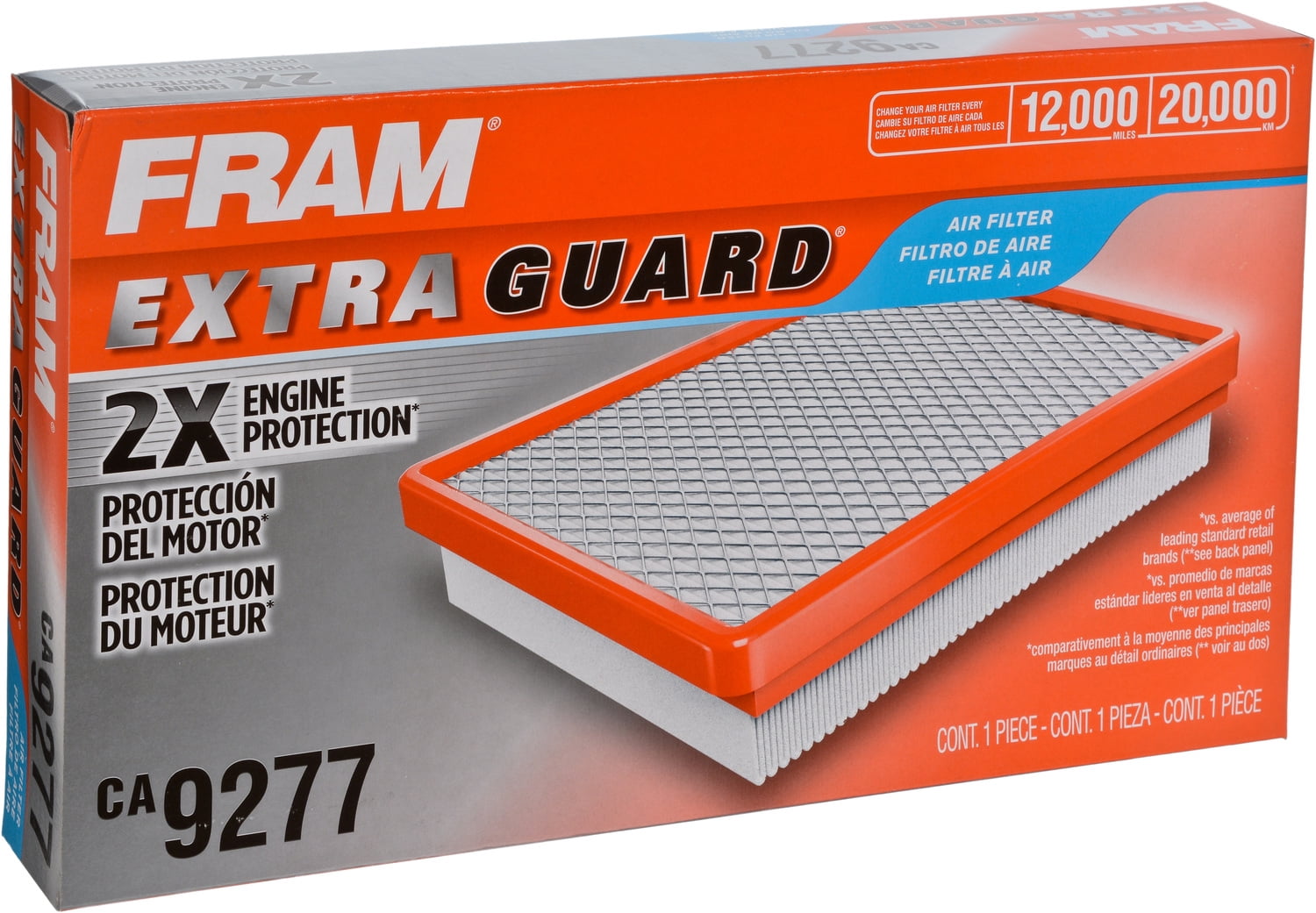 FRAM Extra Guard Air Filter, CA9277 for Select Kia Vehicles Fits select: 2001-2005 KIA RIO