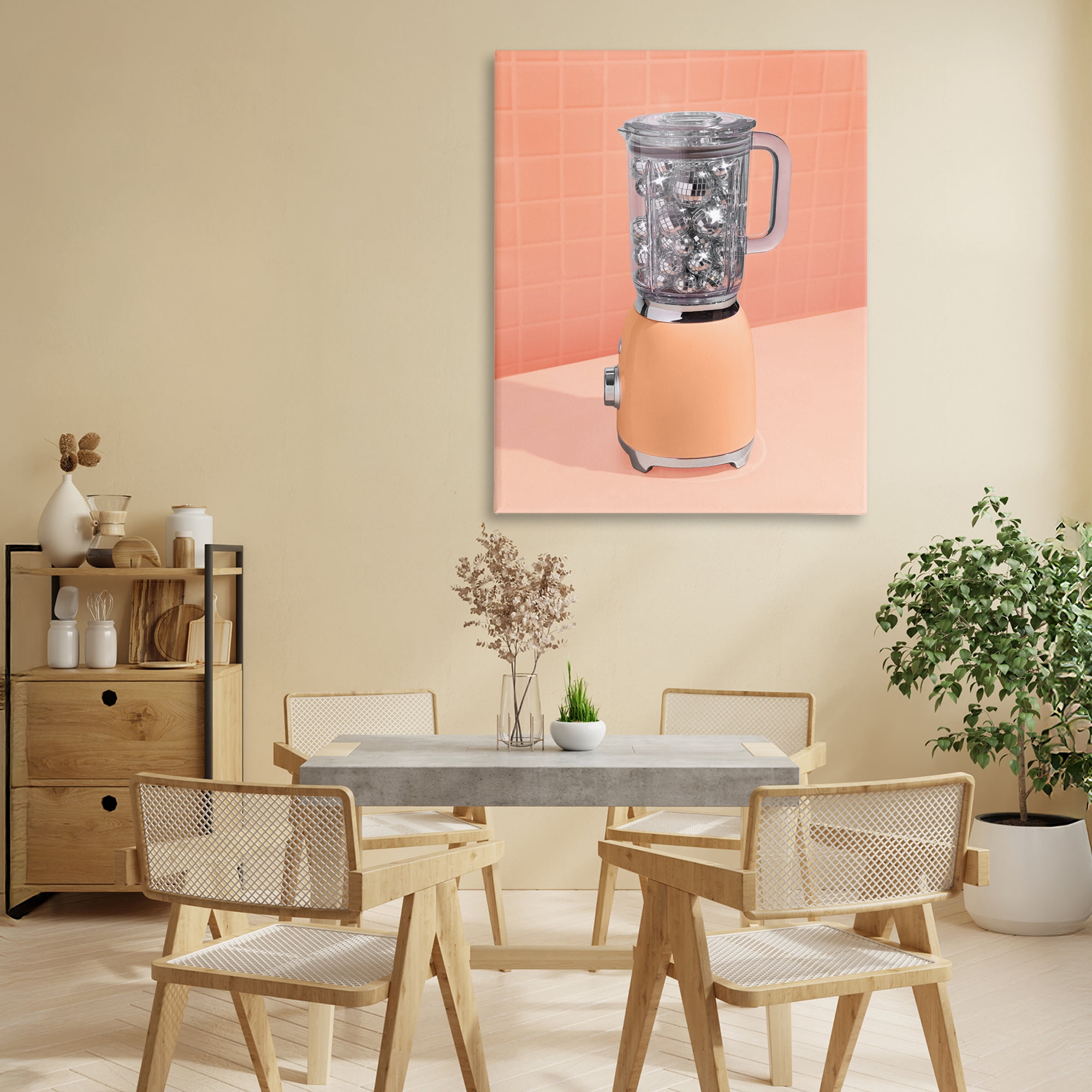 Stupell Industries Disco Drink Blender over Orange Canvas Wall Art, design by LISH Creative